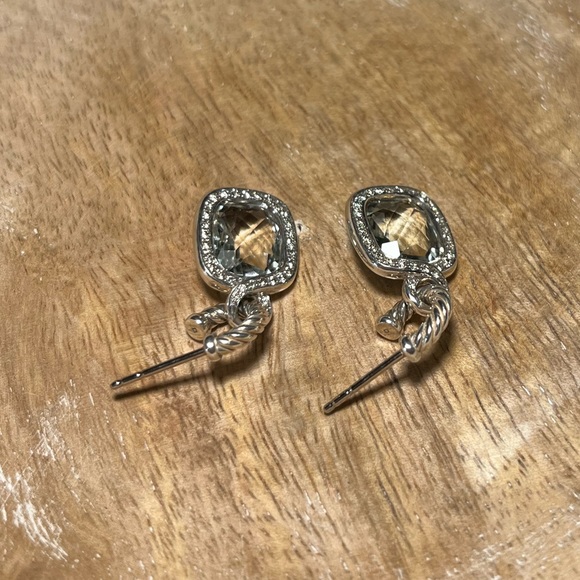 David Yurman Prasiolite & Diamond Labyrinth Drop Earrings - Picture 8 of 16